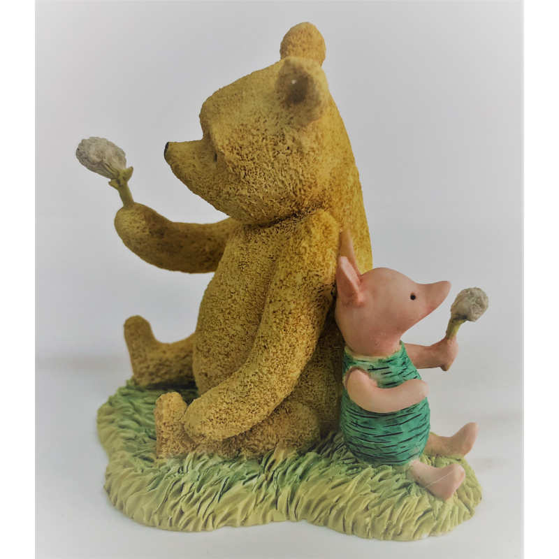 Border Fine Arts Figurine Pooh and Piglet Blowing Dandelions Model A0676 with Box